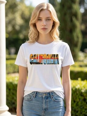 Unisex White 'California' Graphic Tee